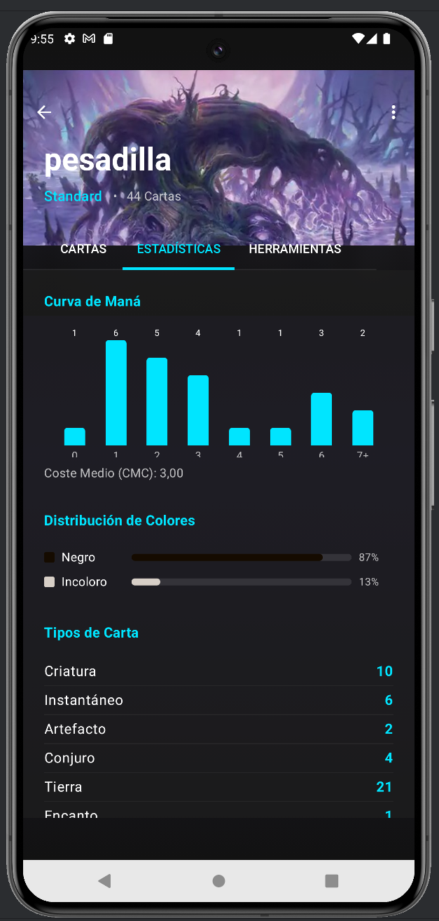 Paper Duels Estadísticas de Mazo